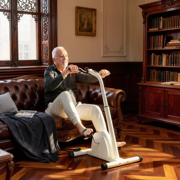 SPORTNOW Seated Pedal Exerciser with Dual Massage and Adjustable Height - 9