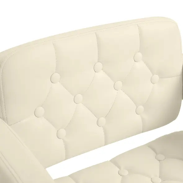 Upholstered Swivel Bar Stool, Set of 2 Height Adjustable Barstool with Back, Armrest, Footrest for Kitchen, White - 9