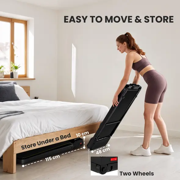 SPORTNOW Folding Walking Treadmill, Under Desk Walking Pad with Incline, Black - 8