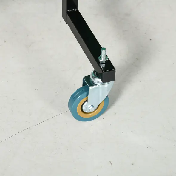 SPORTNOW 9FT Folding Tennis Table, with 8 Wheels, for Indoor Use, Green - 8