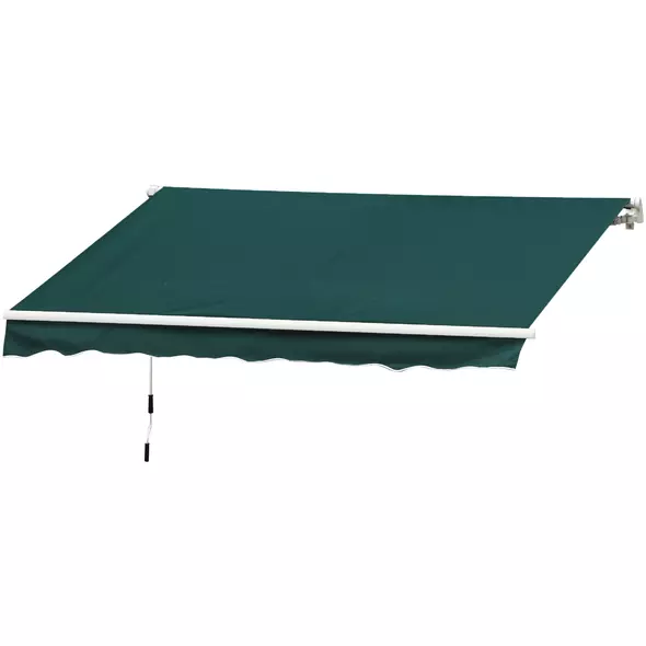 Outsunny Manual Retractable Awning, 3.5x2.5 m-Green - 5