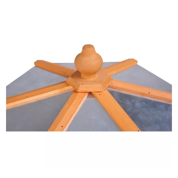 PawHut Wooden Bird Table Free Standing Feeder Garden Sheltered Feeding Station Parrot Stand Birdhouse Φ40x113cm - 7