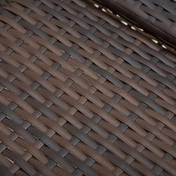 Outsunny Rattan Sun Lounger 2 Seater Day Bed-Brown - 8