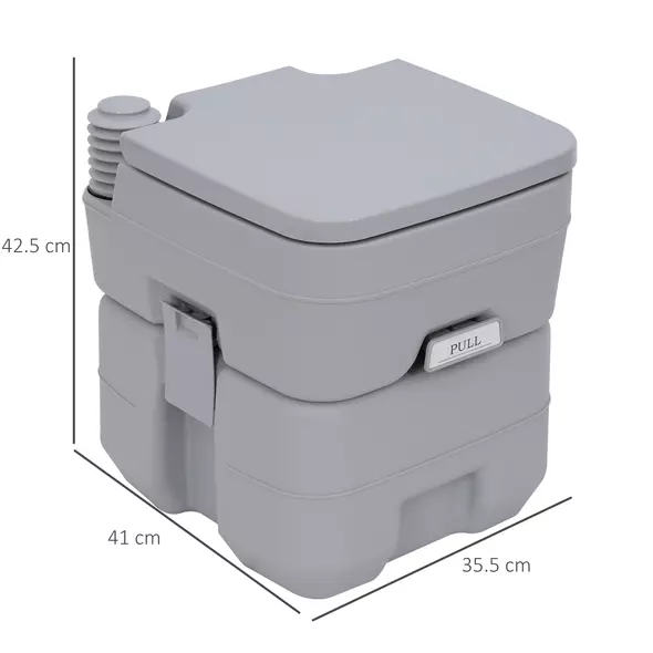 Outsunny Portable Camping Toilet,  20L Flushable Porta Potty with 2 Detachable Tanks and Double Seal Valve for Travel Fishing Festival Campsite - 3