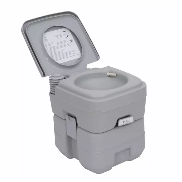 Outsunny Portable Camping Toilet,  20L Flushable Porta Potty with 2 Detachable Tanks and Double Seal Valve for Travel Fishing Festival Campsite - 1