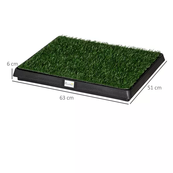 PawHut Indoor Pet Dog Toilet Mat Potty Tray Training Grass Restroom with Tray and Loo Pad - 3