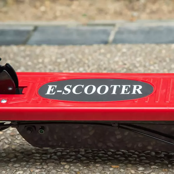 HOMCOM Powered Electric Scooter Ride-On, with Brakes, Adjustable Seat, Adjustable Handlebars, Red - 9