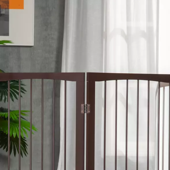 PawHut 3 Panel Stair Gate Foldable Dog Door Gate Indoor Free Standing Safety Gate Pet Barrier 76cm Height - 7