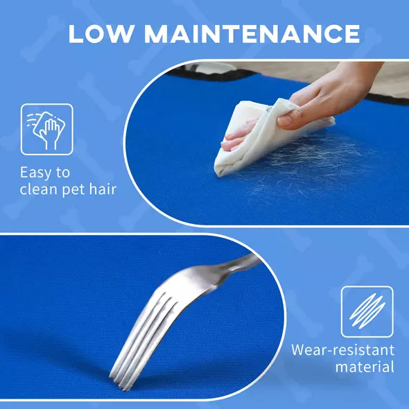 PawHut Raised Dog Bed Cat Elevated Lifted Portable Camping w/ Metal Frame Blue (Large) - 5