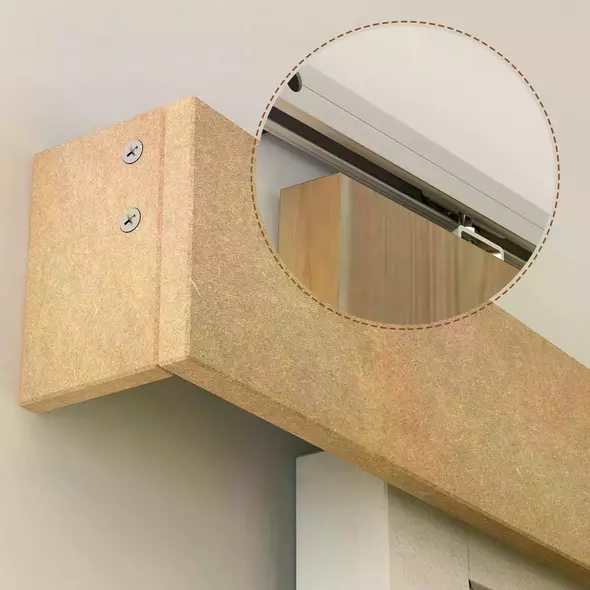 HOMCOM 6.5FT/2000mm Modern Sliding Barn Door Closet Hardware Track Kit Aluminium Track System Unit For Single Wooden Door - 6