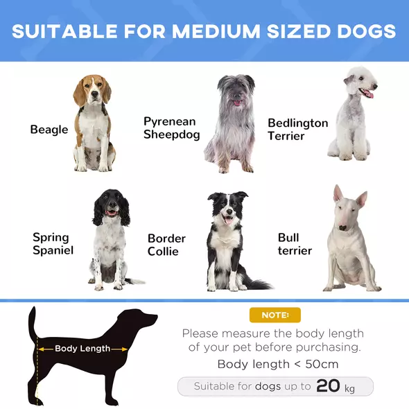 PawHut Raised Dog Bed Cat Elevated Lifted Portable Camping w/ Metal Frame Blue (Medium) - 4