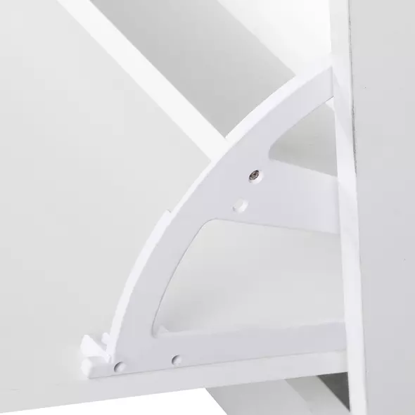 HOMCOM 2PC Shoes Storage Chest Cloths Rack Unit w/Mirror Multiple Shelves Large Storage Capacity Shoes Cabinet 6 Hooks Cloth Rack White - 9