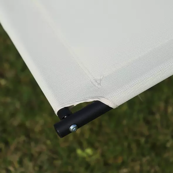 Outsunny Double Sun Lounger, Rocking Lounger Sunbed Daybed with Armrest and Headrest Pillow, for Two, For Outdoor Patio Garden, Cream White - 8