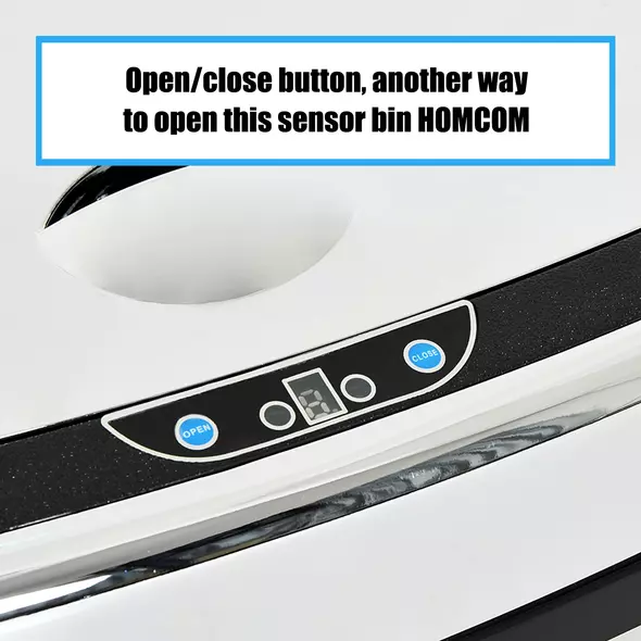 HOMCOM 68L Sensor Dustbin Stainless Steel Automatic Kitchen Waste Bin Silver - 5