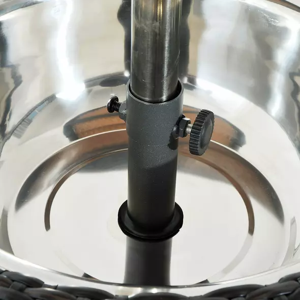 Outsunny PE Rattan Ice Bucket Table, Height Adjustable Liftable Outdoor Drinks Cooler, 52 cm Round Garden Beer Cocktail Table with Lid for Bar, Patio, Terrace, Brown - 7