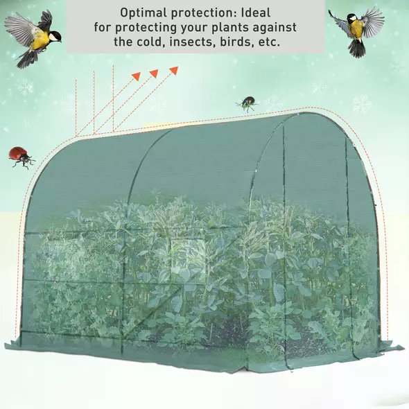 Outsunny 245 x 200cm Polytunnel Greenhouse - Green - 7