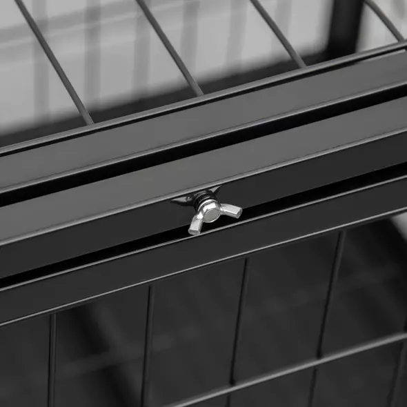 PawHut 36" Heavy Duty Metal Dog Crate Pet Cage with Tray Wheeled Dog Kennel - Black (Medium) - 9