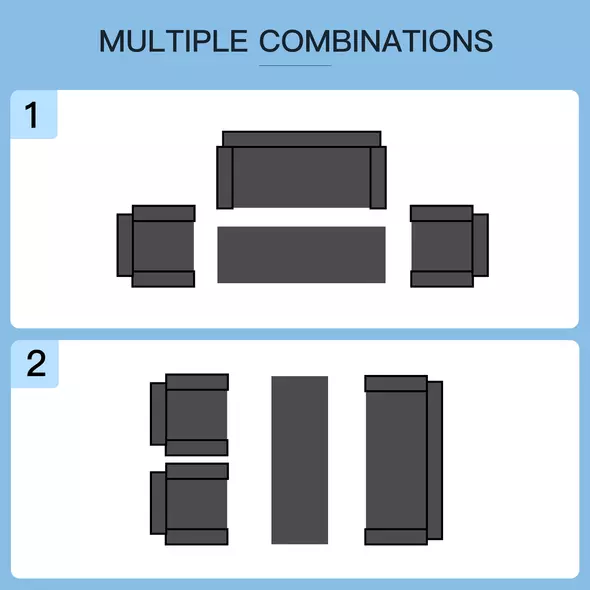 Outsunny 4-Seater Rattan Sofa Set Garden Rattan Furniture Wicker Steel Chair Seat Furniture Patio Rattan Garden Sofa Black - 7