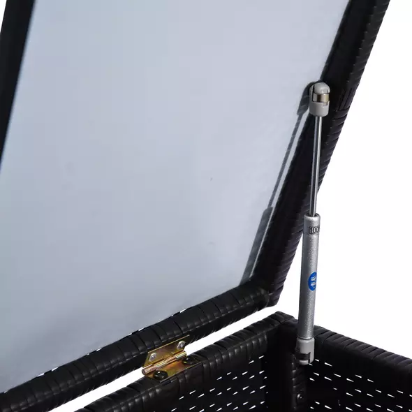 Outsunny 284 L Rattan Garden Storage Box, Outdoor Garden Storage Box with Gas Lift and Lockable Lid, Outdoor Wicker Rattan Chest Container for Garden Tools, 118 x 54 x 59 cm, Dark Brown - 7