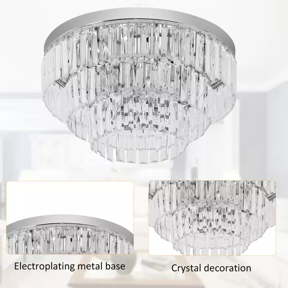 HOMCOM 122 Crystallite Ceiling Chandelier - 4