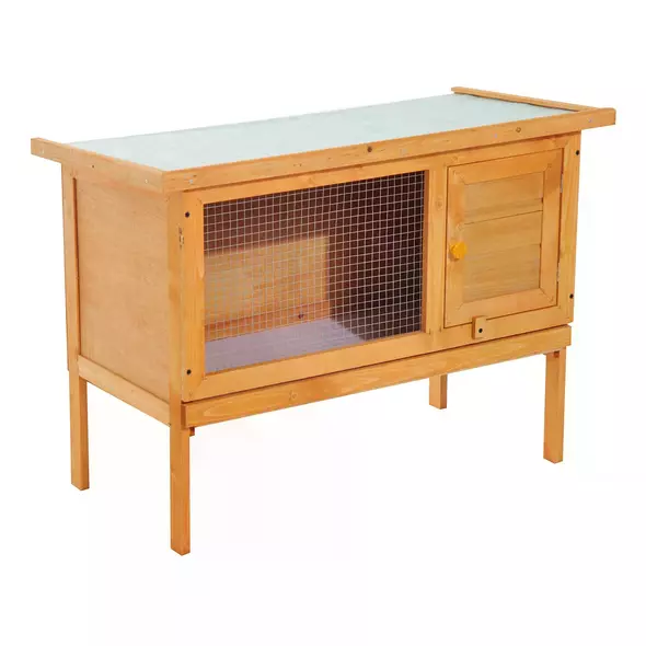 PawHut Rabbit Hutch Outdoor Guinea Pig Hutch Bunny Cage Shelter Outdoor, 90 x 45 x 65cm - 1