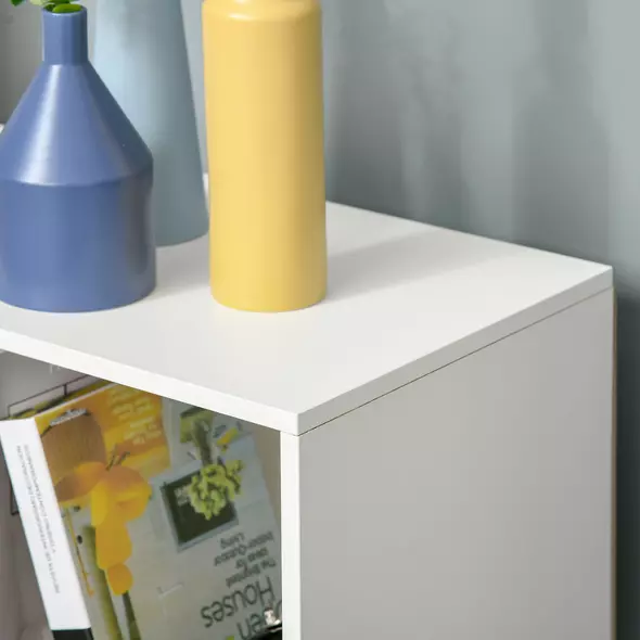 HOMCOM 3-tier 9 Cubes Storage Unit Particle Board Cupboard Bookcase Organiser Home Office Shelves, White - 9