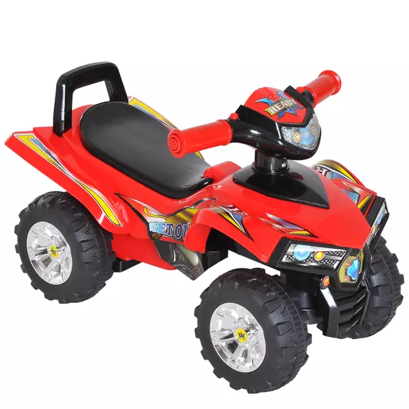 HOMCOM Kids Children Ride-on Toy Off Road Style Quad Bike Racing Car NO POWER 4 Wheels Horn Music Red - 1