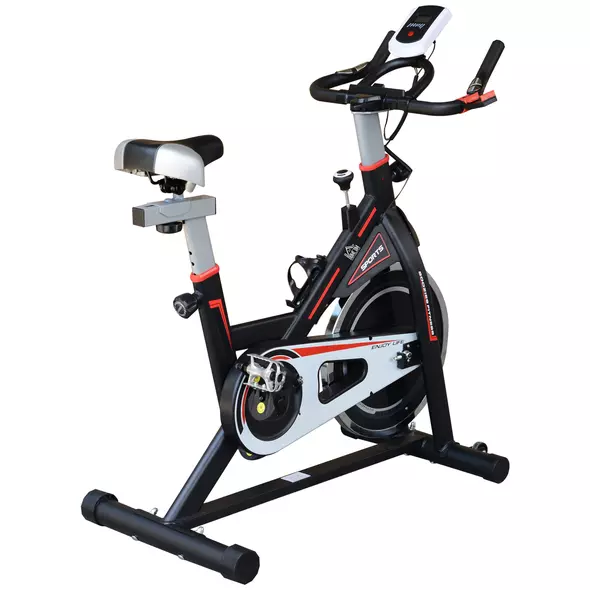 HOMCOM Exercise Bike, Indoor Cycling, with LCD Display, Heart Rate, Sensor - Black - 1