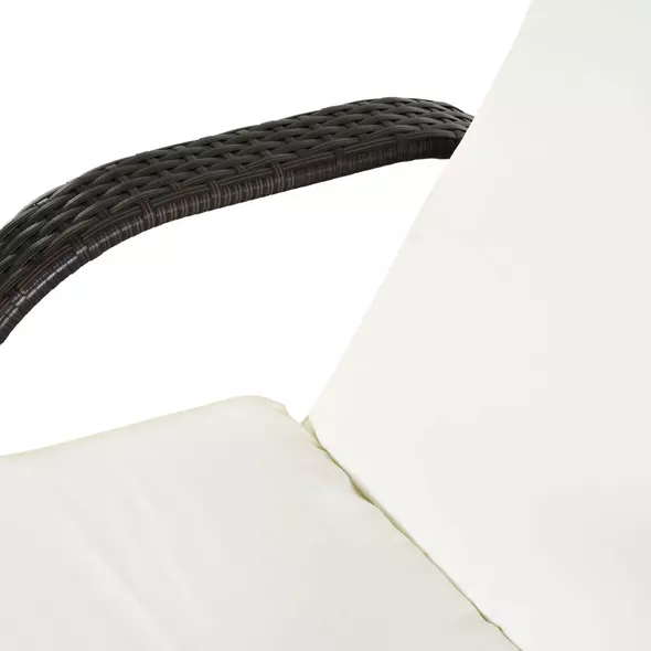 Outsunny Brown Rattan Sun Lounger w/ Adjustable Steel Frame,200Lx73Wx56-103H cm - 9