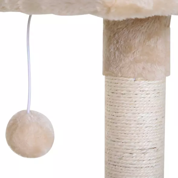 PawHut Cat Scratch Post with Bed Cat Tree for Indoor Cats Sisal Scratching Posts Hammock Kitty Activity Centre Beige - 7