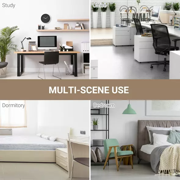 HOMCOM Computer Desk, Writing Table, 120 x 60 x 76cm Workstation for Home Office, Study with Metal Frame, Simple Assembly, White - 6