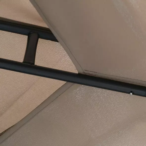 Outsunny Outdoor Gazebo, 2-tier Roof W/Netting, 295L x 295W x 263Hcm-Taupe - 9