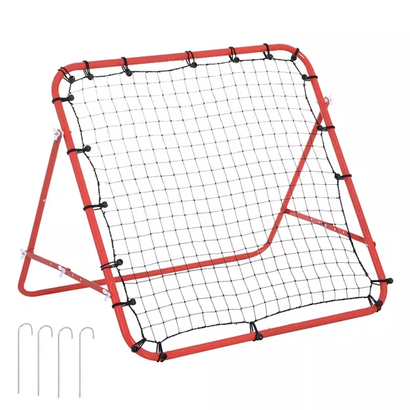 HOMCOM Rebounder Net, Practise Kickback Goal, for Teens, Adults Training - Red - 1