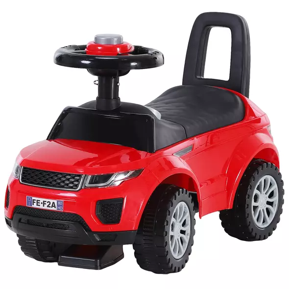 HOMCOM 3-in-1 Ride On Car Foot To Floor Slider Toddler w/ Horn Steering Wheel NO POWER Manual Under Seat Storage Safe Design for 1-3 Year Old Red - 1