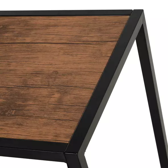 HOMCOM Dining Table and Chairs Set 2, Dining Room Sets, Rectangular Space Saving Table and 2 Chairs for Compact Kitchens, Steel Frame, Natural - 8