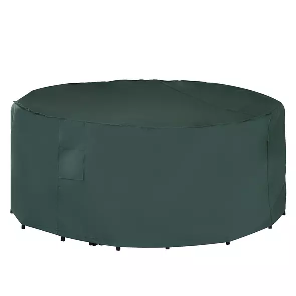 Outsunny Garden Patio Large Furniture Set Round Cover 600D Oxford Waterproof, Ф193 x 80H cm, Green - 1