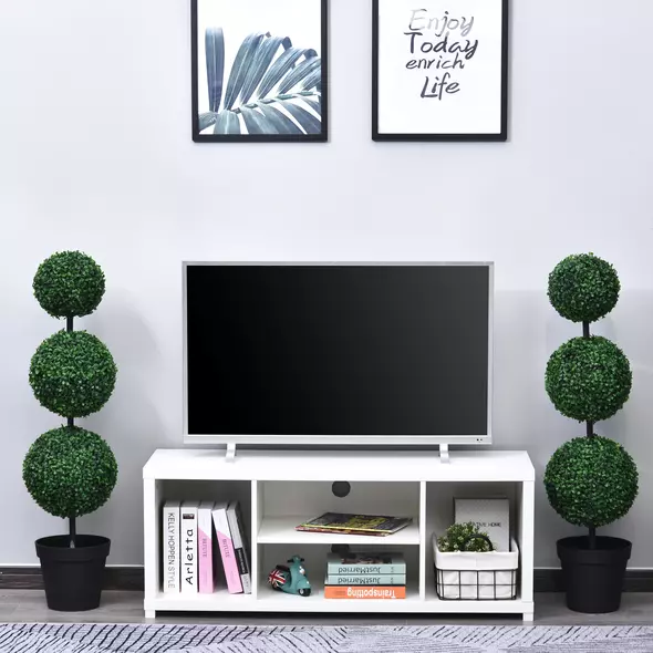 Outsunny Artificial Plants Honeysuckle Flower in Pot Fake Plants with Curved Boots for Indoor 15x15x150cm White - 2