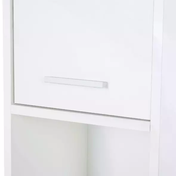 HOMCOM Tall Bathroom Storage Cabinet with Three-position Adjustable Shelves For Neutral Style, Hallway White - 7