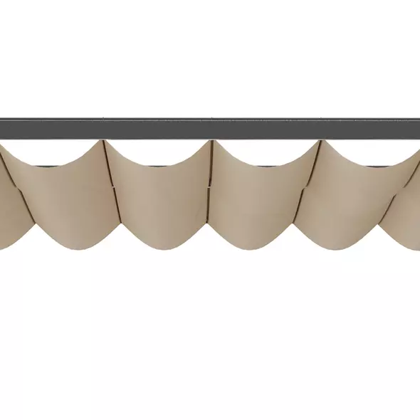 Outsunny 3 x 2.8m Metal Pergola, with Retractable Fabric Roof - Beige - 8