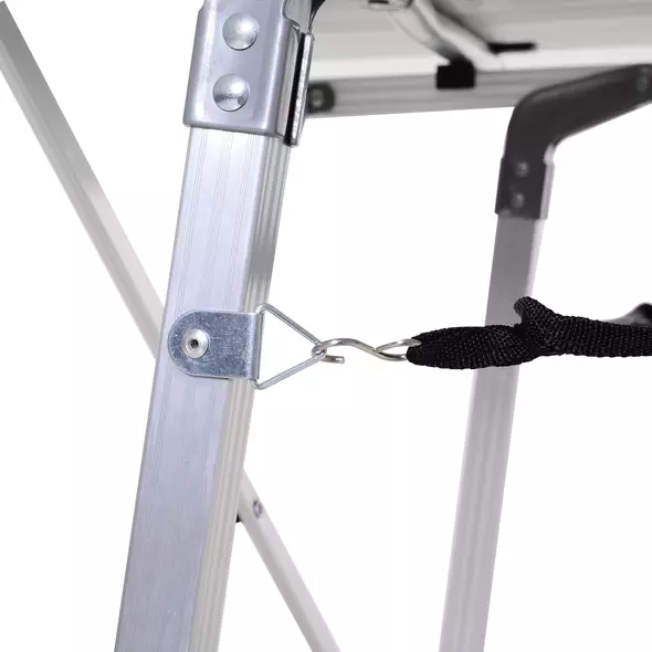 Outsunny 4FT Folding Aluminium Picnic Table Portable Camping BBQ Table Roll Up Top Mesh Layer Rack with Carrying Bag - 8