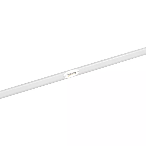 Outsunny Sun Lounger Steel Frame Outdoor Folding Chaise Texteline Lounge Chair Recliner with Headrest & 7 Levels Adjustable Backrest, Brown - 7