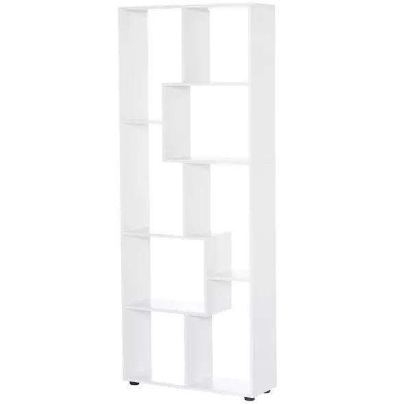 HOMCOM Bookshelf, Tall Bookcase, Modern Room Divider, 8 Cube Storage Unit, Freestanding Storage Shelf for Living Room, Bedroom, Home Office, 70 x 24 x 178 cm, White - 1