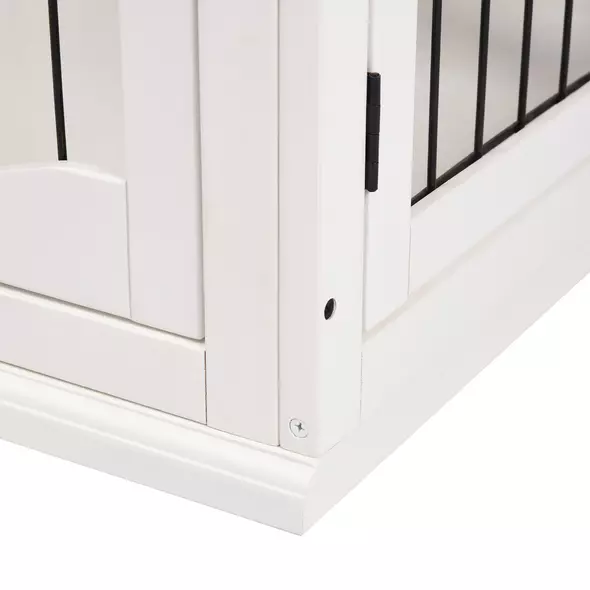PawHut Dog Crate Furniture, Puppy Crate End Table, Pet Kennel House with 2 Doors for Medium and Small Dogs, 81 x 58.5 x 66 cm, White - 9