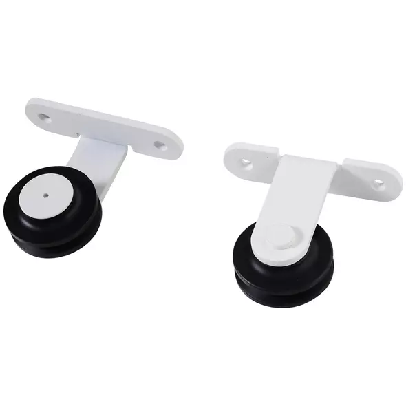 HOMCOM 6FT Rustic Interior Sliding Barn Door Mounting Hardware Kit - White - 5