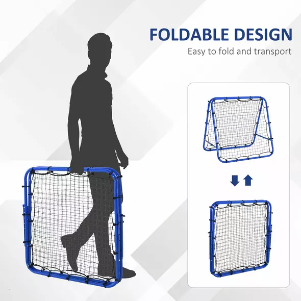 HOMCOM Double Sided Football Rebounder Net, Football Rebound Goal with Five Adjustable Angles, Blue - 5