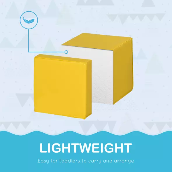 HOMCOM 12 Piece Soft Play Foam Blocks Toy Building Stacking Compliant Learning Toys for Toddler Baby Kids Preschool - 4