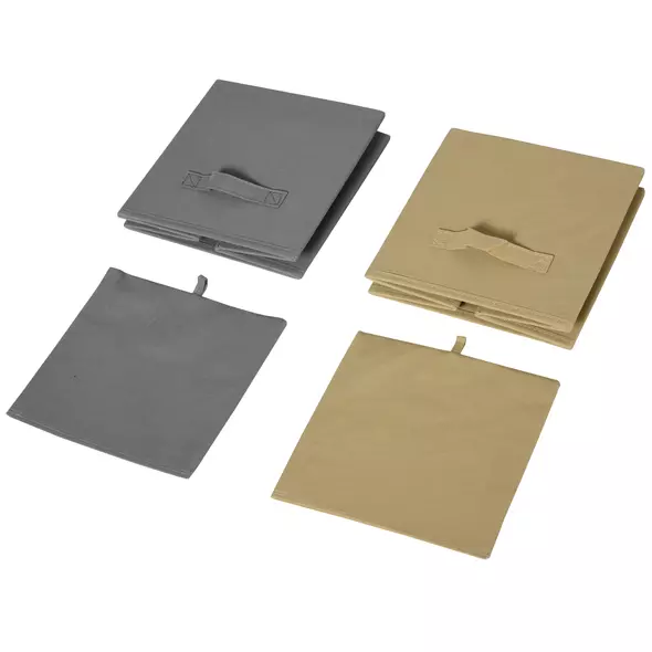 HOMCOM Freestanding 4 Cube Unit Cabinet Unit w/ 3 Fabric Drawers Handles Home Office Storage Shelves - 9