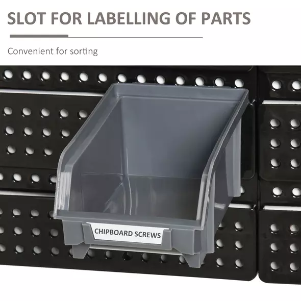 DURHAND 30 Cubbie On-Wall Storage Board Tool Screw Organiser Garage Workshop DIY Container w/ Screw Kit Tool Equipment Tidy - 7