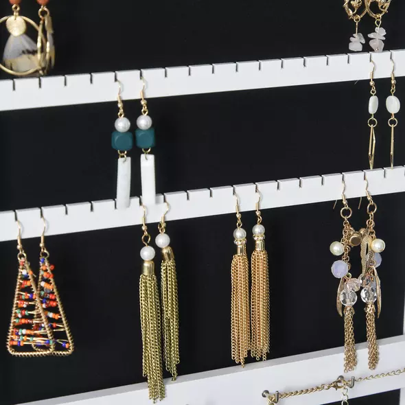 HOMCOM Jewelry Cabinet Standing Mirror Full Length Makeup Lockable Armoire Storage Organizer White - 4