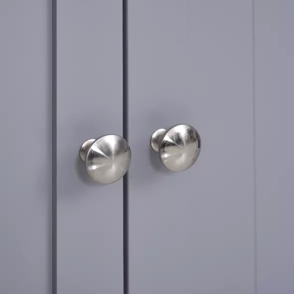 kleankin 75x60cm Freestanding Bathroom Storage Cabinet Unit w/ 2 Drawers Cupboard Adjustable Shelf Metal Handles Traditional Style Grey White - 9